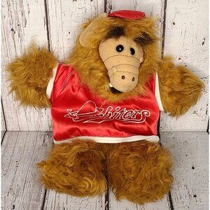 8" Vintage Alf Hand Puppet Plush w/ Orbiter's Baseball Uniform Burger King Toy